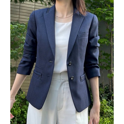 エトレプレ etre pret ミニチェック柄テーラードジャケット （ネイビー×ブルー）
