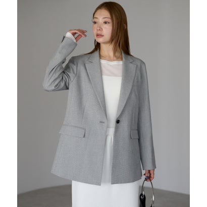 エトレプレ etre pret 千鳥柄ストレッチテーラードジャケット （グレイ）