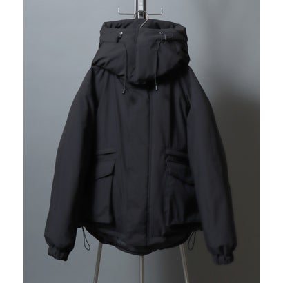 アンパス ANPAS 2WAY Hoodie&Volume High Neck Eco Down Jacket/別注 2WAY エコダウンジャケット パファージャケット パデッドジャケット 中綿ジャケット （ブラック）