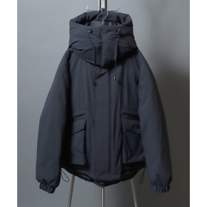 アンパス ANPAS 2WAY Hoodie&Volume High Neck Eco Down Jacket/別注 2WAY エコダウンジャケット パファージャケット パデッドジャケット 中綿ジャケット （チャコール）