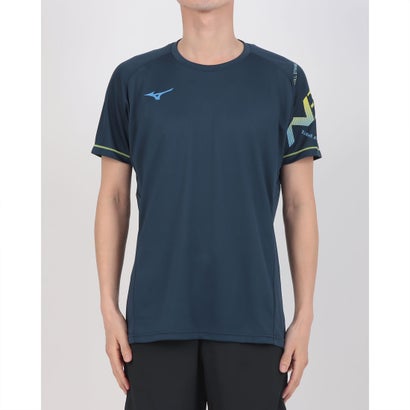 ミズノ MIZUNO N-XTプラクティスシャツ バレーボールウェア （ドレスネイビー×ライ...