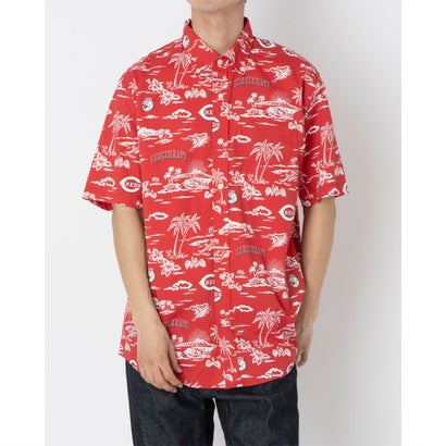 レインスプーナー Reyn Spooner CINCINNATI REDS KEKAI PERFORMANCE BUTTON FRONT 半袖シャツ （レッド）