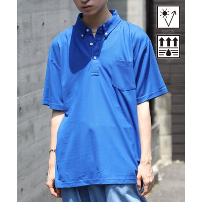 ユナイテッドアスレ United Athle 【United Athle】吸水速乾！UVカット！ 4.7オンス スペシャルドライ カノコ ポロシャツ ボタンダウン ポケット付 半袖 紫外線カット 2023 （ブルー）