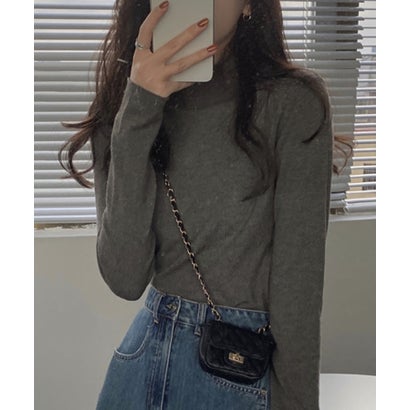 ガーリードール Girly Doll ハイネック長袖ニット （ダークグレー）