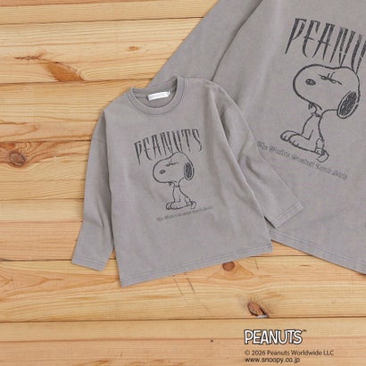 ザ ショップ ティーケー (キッズ) THE SHOP TK(Kids) 【110ー160】PEANUTS ／ ピーナッツ スヌーピー ヴィンテージ風プリント長袖Tシャツ （グレー(012)）
