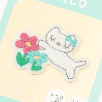 ケーピー KP cocoちゃん＆花 ワッペン （オフ ホワイト）