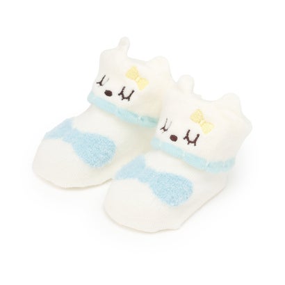 ケーピー KP mimiちゃん モチーフ付き新生児ソックス （サックス）