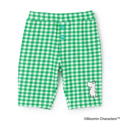 ギンガムチェックにムーミントロールをあしらった6分丈のレギンスパンツです。お尻のデザインになっている後ろポケットがかわいいポイント。フロントに添えたボタン風のアップリケも魅力的です。ウエストはアジャスターゴム仕様なので、スムーズにお着替えできます。内側にお名前を記入できるタグつき。【おすすめの着用時期は春夏シーズン】【透け感】透けない【生地の厚さ】普通【伸縮性】あり【裏地】なし【ポケット】あり【アジャスター】あり【製品寸法】80cm ウエスト:40 股上:18.5 股下:13 裾周り:2690cm ウエスト:42 股上:19.5 股下:16 裾周り:27100cm ウエスト:44 股上:20.5 股下:18.5 裾周り:28.5110cm ウエスト:46 股上:21.5 股下:21.5 裾周り:30120cm ウエスト:48 股上:22.5 股下:24 裾周り:31.5【素材】綿96％ポリウレタン4％【モデル】80cm : 【ウエスト】40cm / 【股上】18.5cm / 【股下】13cm90cm : 【ウエスト】42cm / 【股上】19.5cm / 【股下】16cm100cm : 【ウエスト】44cm / 【股上】20.5cm / 【股下】18.5cm110cm : 【ウエスト】46cm / 【股上】21.5cm / 【股下】21.5cm120cm : 【ウエスト】48cm / 【股上】22.5cm / 【股下】24cm別カラーはこちら！ グレー