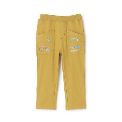Long-Trousers, Trousers - クレードスコープ kladskap 恐竜刺しゅうロング丈ストレートパンツ （カラシ）