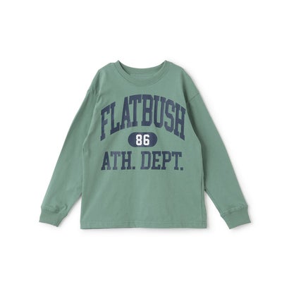 グラソス GLAZOS 【SKIT0LY】【プチプラ】フロントカレッジロゴ長袖Tシャツ （グリーン）