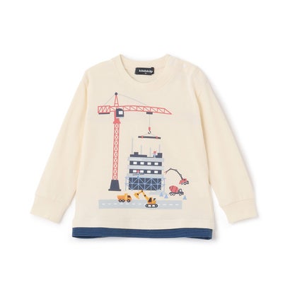 クレードスコープ kladskap 働く車工事中長袖Tシャツ （アイボリー）