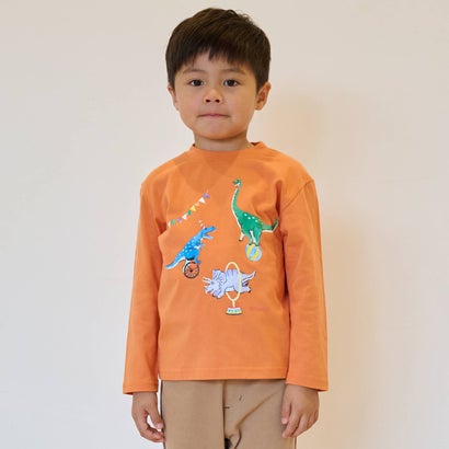 クレードスコープ kladskap サーカスザウルス/恐竜長袖Tシャツ （オレンジ）