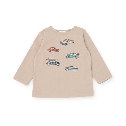 センス オブ ワンダー sense of wonder リバティクルマ刺しゅう長袖Tシャツ （グレー）