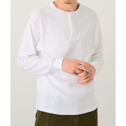 ロバート・ピー・ミラー Robert P. Miller パネルリブ ヘンリーネックT CASUAL FIT 143C （ホワイト）