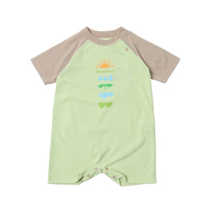 元気な配色が目を引くベビー用ロンパースです。やわらかな肌触りでデリケートな赤ちゃんの肌にもやさしく寄り添います。股下はスナップボタン仕様で、おむつ替えもスムーズに行えます。毎日のコーディネートが楽しくなるキュートな一枚です。※こちらはジェイドグループの審査をクリアしたショップが安全なルートで買い付けた並行輸入品となります。メーカーの国内保証は受けられませんので予め御了承下さい。※デッドストック品などの場合、メーカー正規価格と異なる場合もございます。※輸入や検品ルートの都合上、商品によっては箱に痛みがある場合や検品中の若干のシワや傷、商品によってはセキュリティラベルを切り取っている場合などがございますが、正規品の確認済商品のため安心してお買い求め下さい。80cm : 【着丈】46cm / 【胸囲】59cm別カラーはこちら！ ブルー(ライトブルー)　パープル(ラベンダー)　ホワイト(アイボリー)