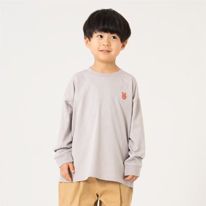 T-Shirts （Short Sleeve） - アンドディー. プティマイン and D. petit main 【綿100%】【365D】ワンポイントししゅうロンT （ライト グレー）