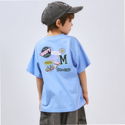 ミニマル minimal バックワッペンルーズ半袖Tシャツ （ブルー）