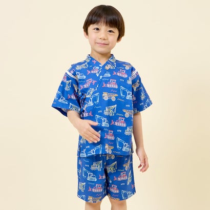 Yukata （Boys） - ケーピー KP 工事車両柄 甚平 （ブルー）