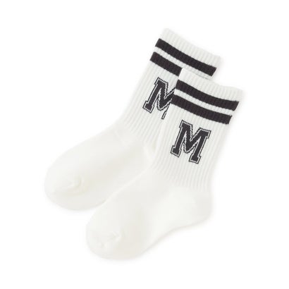 Socks - ミニマル minimal ラインクルーソックス （黒）