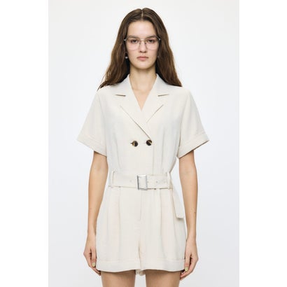 BELTED SHORT SLEEVE ジャンプスーツ BEG