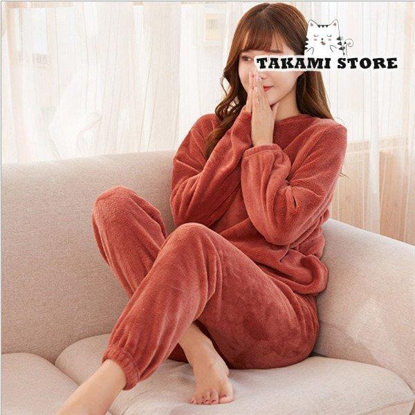 パジャマ レディース 冬 ルームウェア 上下セット モコモコ 部屋着 無地 ふわふわ 長袖 長ズボン ふわもこパジャマ あったかのサムネイル