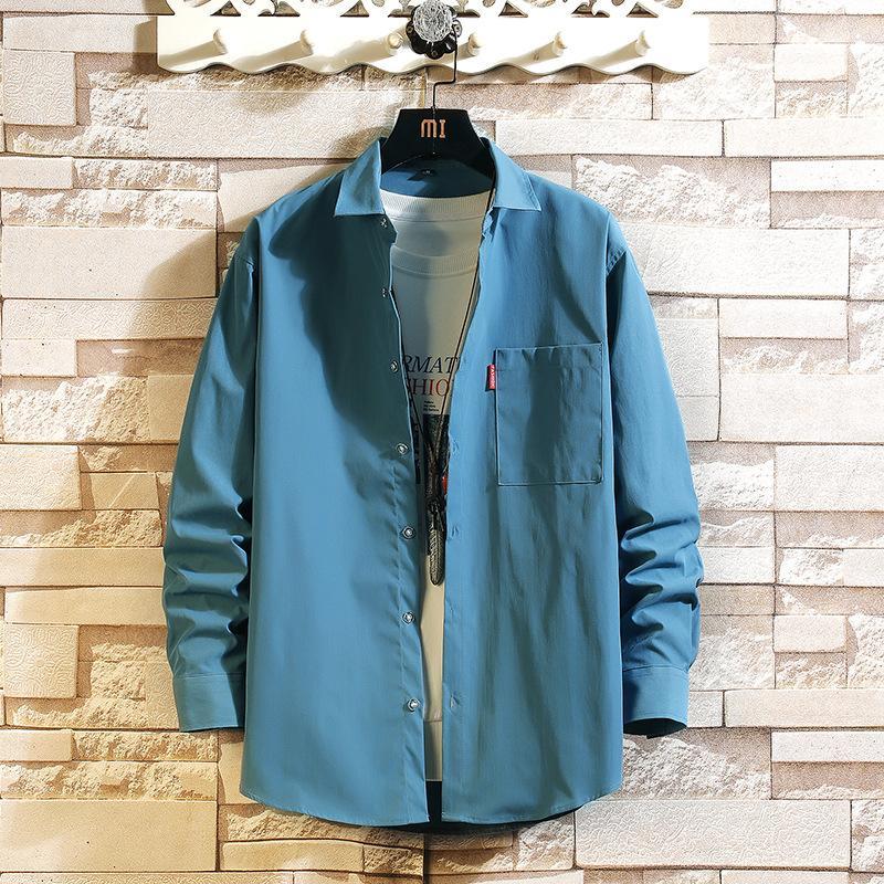 カジュアルシャツ メンズ 光沢感 サテン　ブラウス シャツ トップス 無地 舞台 衣装 通勤 30代 40代 50代 ファッション