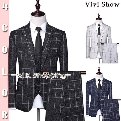 メンズ 3ピース スーツ チェック柄 ビジネススーツ セットアップ 3ピーススーツ カジュアルスーツ 通勤 結婚式 新作wilk shopping メンズ 3ピース スーツ チェック柄 ビジネススーツ セットアップ 3ピーススーツ カジュアルスーツ 通勤 結婚式 新作wilk shopping
