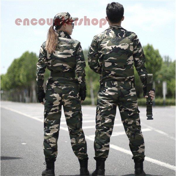 迷彩服　メンズ　レディース　サバゲー装備　戦闘服　サバゲー　軍服　アーミーコスプレ　迷彩柄　上下セット(ジャケット+ズボン)　作業服　ゲーム服　スパッツ