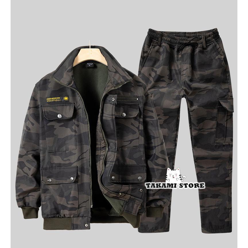 作業服 作業着 ジャケット メンズ 迷彩柄 裏ボア 秋冬 裏起毛 防寒着 冷凍庫 冷蔵庫 仕事用 中綿 防寒服 暖かい おしゃれ 大きいサイズ