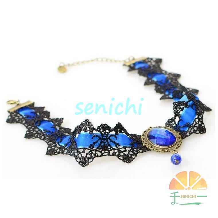 チョーカーネックレス レース ビジュー レディース パーティ ネックレス