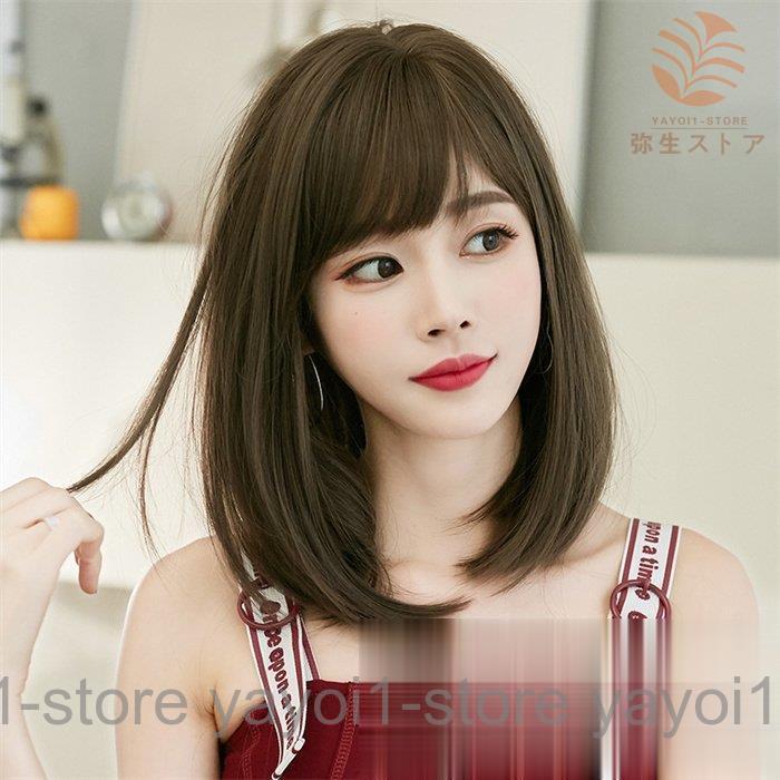 ウィッグ カツラ 女性用 ボブ ショート 自然 フルウィッグ コスプレ レディース かつら ヘア 調節可能 ..