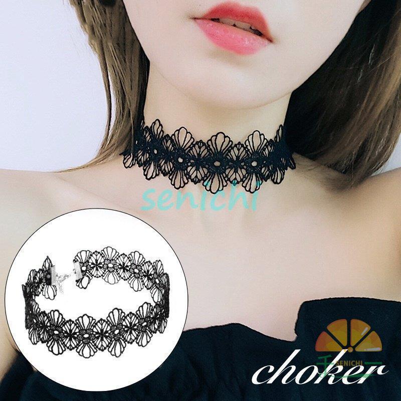 チョーカー 首飾り ネックレス レディース 女性用 アクセサリー レース フラワー お花 幅広 太め ワイ..