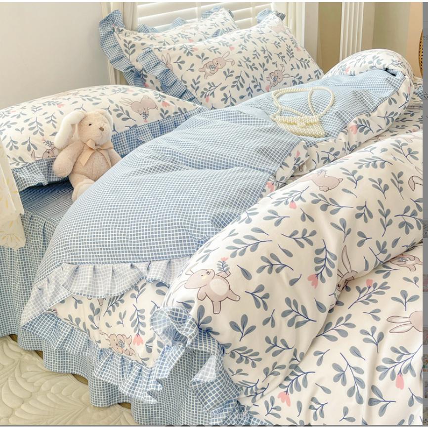 韓国風 寝具 布団カバーセット 花柄 可愛い オシャレ 掛け布団カバー シーツカバー フラットシーツ ベ..