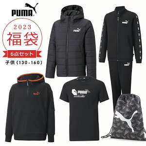 【予約】プーマ 福袋 2023 キッズ ジュニア スポーツ 男の子 女の子 6点セット アウター入り福袋 puma 130cm 140cm 150cm 160cm 中綿ジャケット 上下セットアップ パーカー 半袖tシャツ ナップサック 男児 女児 新春福袋 おしゃれ 秋冬 2023年 スポーツウェア 送料無料