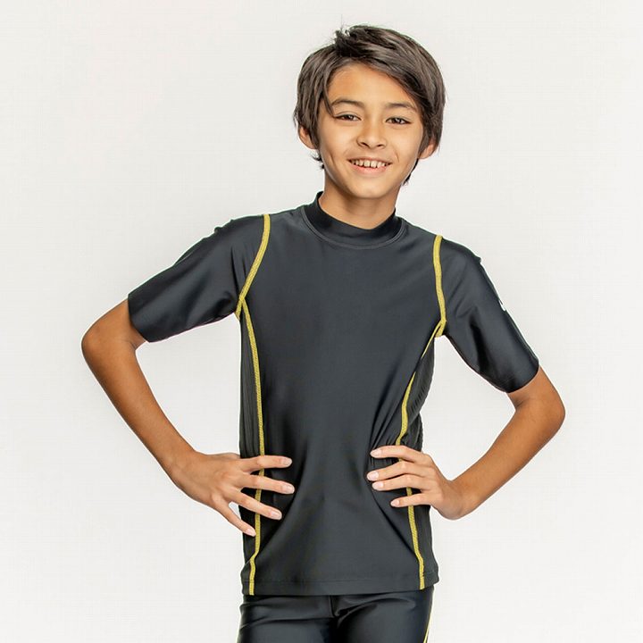 ナイキ ラッシュガード スクール水着 男の子 キッズ ジュニア 半袖 春夏 nike 水泳 男子 おしゃれ 子供用 120cm 130cm 140cm 150cm 160cm 170cm スイミング プール 小学生 中学生 海水浴 黒 紺 UPF50+ 日焼け対策 送料無料