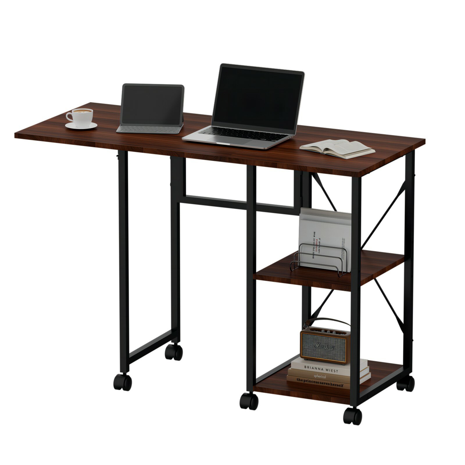 楽天市場】折りたたみ デスク（機能（デスク・テーブル）書棚付き