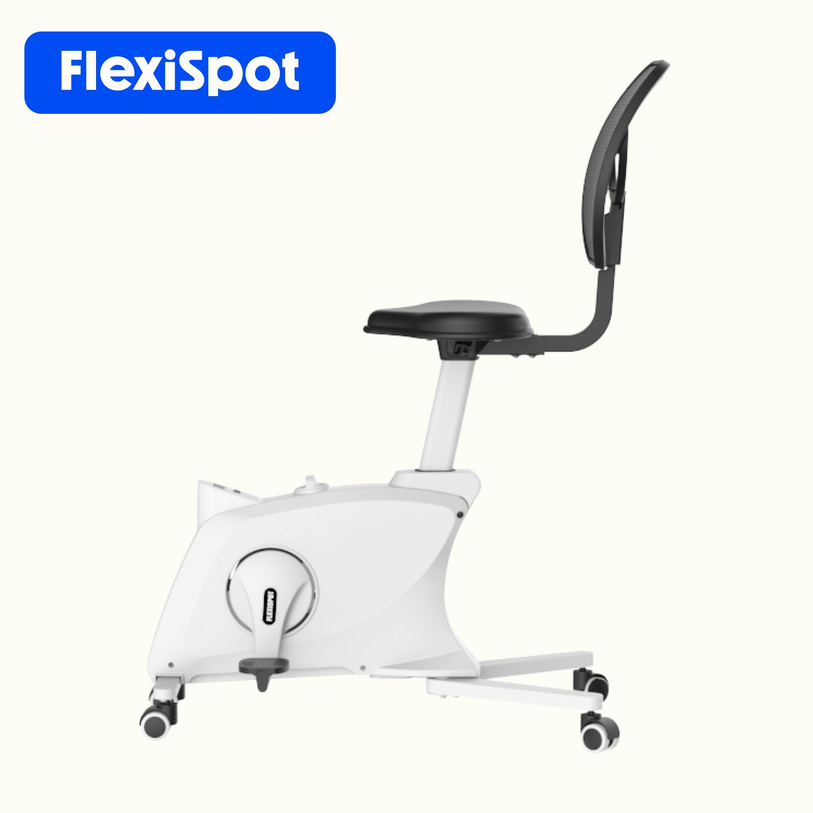 エクササイズバイク Flexispot fc211フレキシスポット 新型 無段階調整 組立て不要 キャスター付（ホワイト） ルームサイクル フィットネスバイク エアロバイク トレーニングバイク リカンベントバイク トレーニングマシン