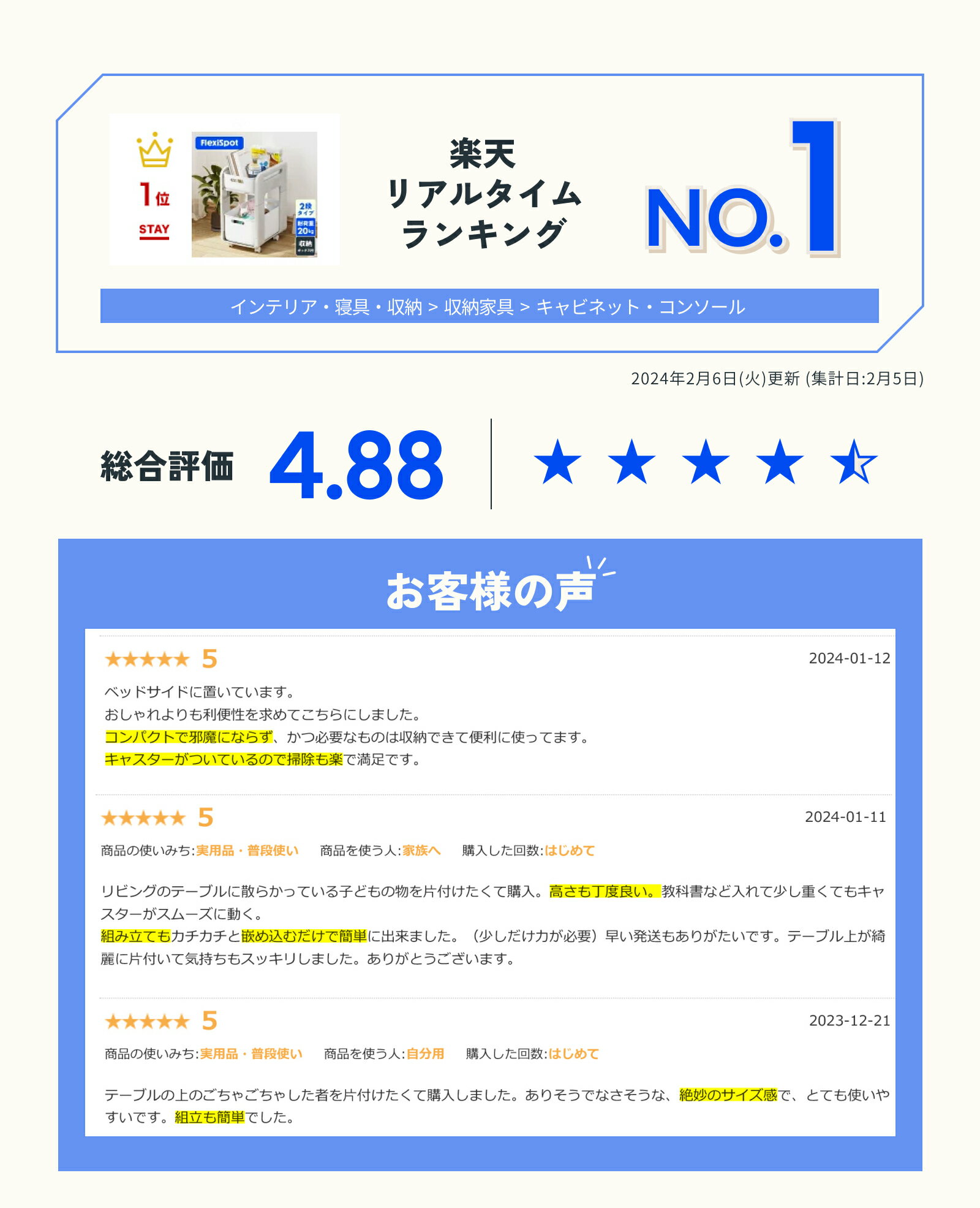 収納ワゴン キッチンワゴン ベビーワゴン インテリア ベッドサイド キャスター付き...