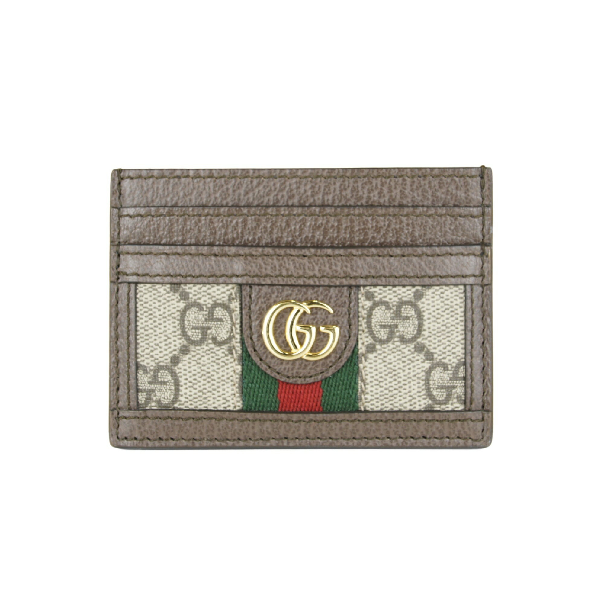 乐天商城 - GUCCI グッチ オフィディア カードケース 定期入れ GGスプリームキャンバス メンズ レディース ダブルGグリーン×レッド ウェブライン レザートリム パスケース ブラウン