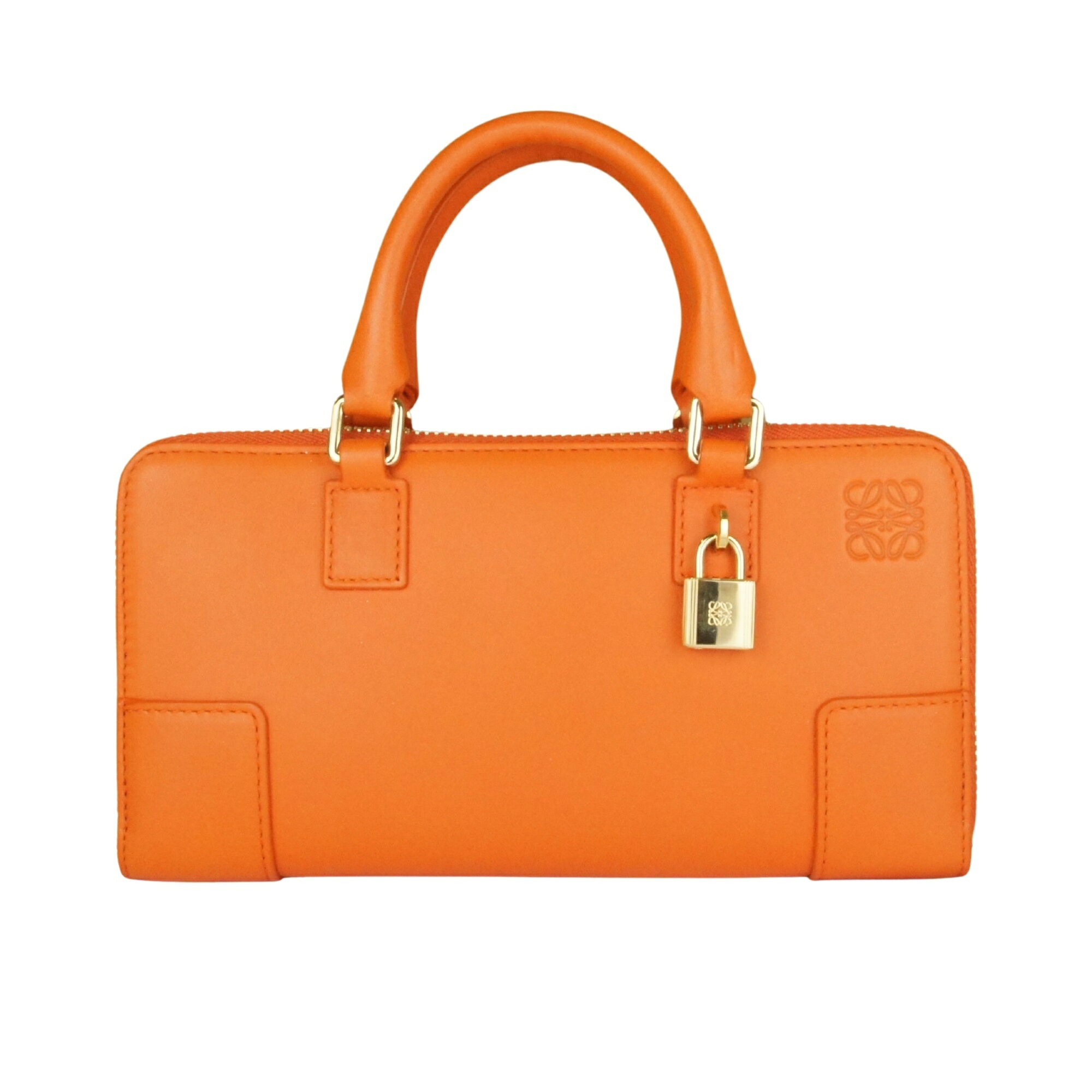 乐天商城 - 【美品】LOEWE ロエベ アマソナポーチ ラウンドファスナー 長財布 ハンドバッグ ショルダーバッグ 2WAY オレンジ レディース