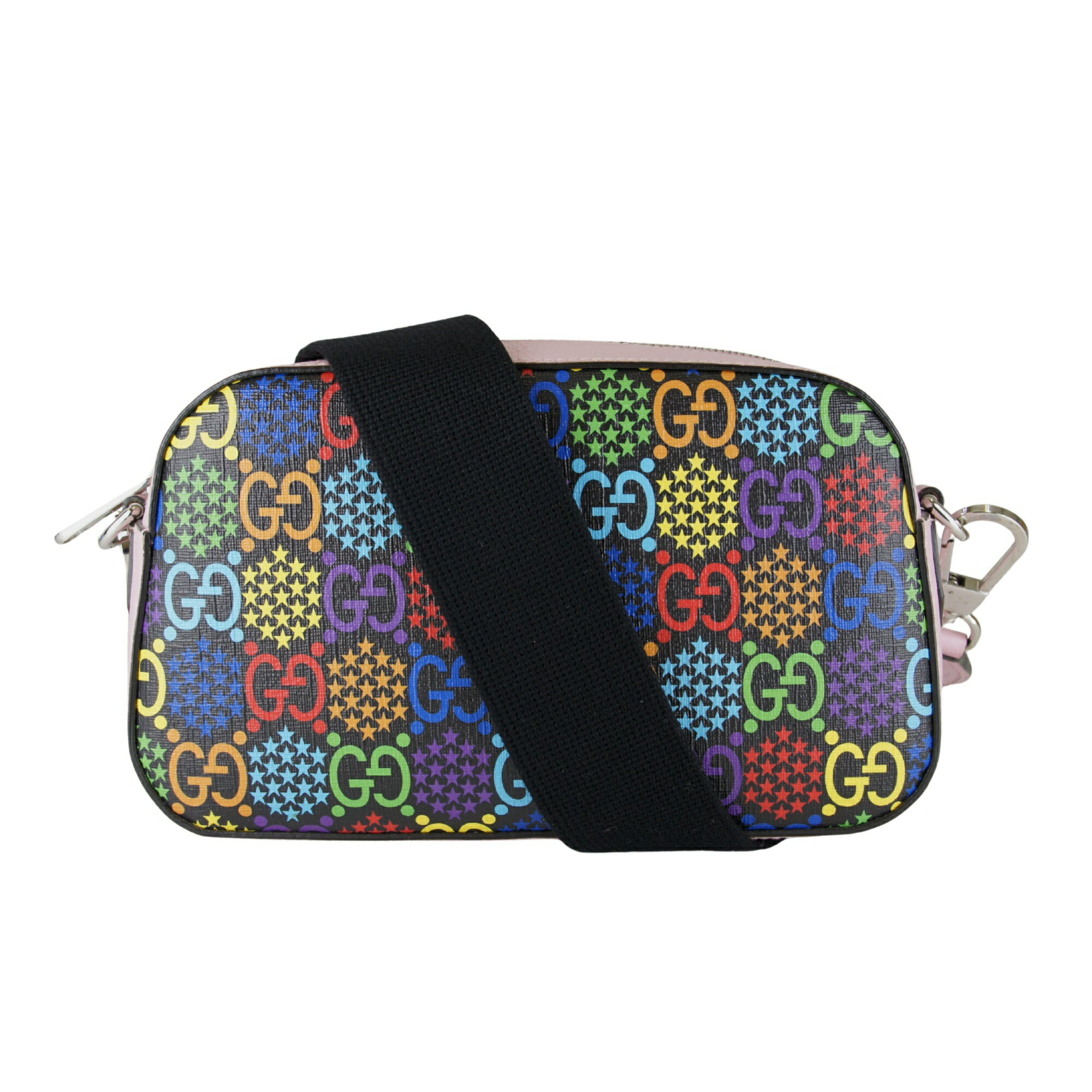 乐天商城 - 【未使用品】GUCCI グッチ GGサイケデリック ショルダーバッグ 574886 ピンク ブラック マルチカラー PVC レザー レディース 【中古】