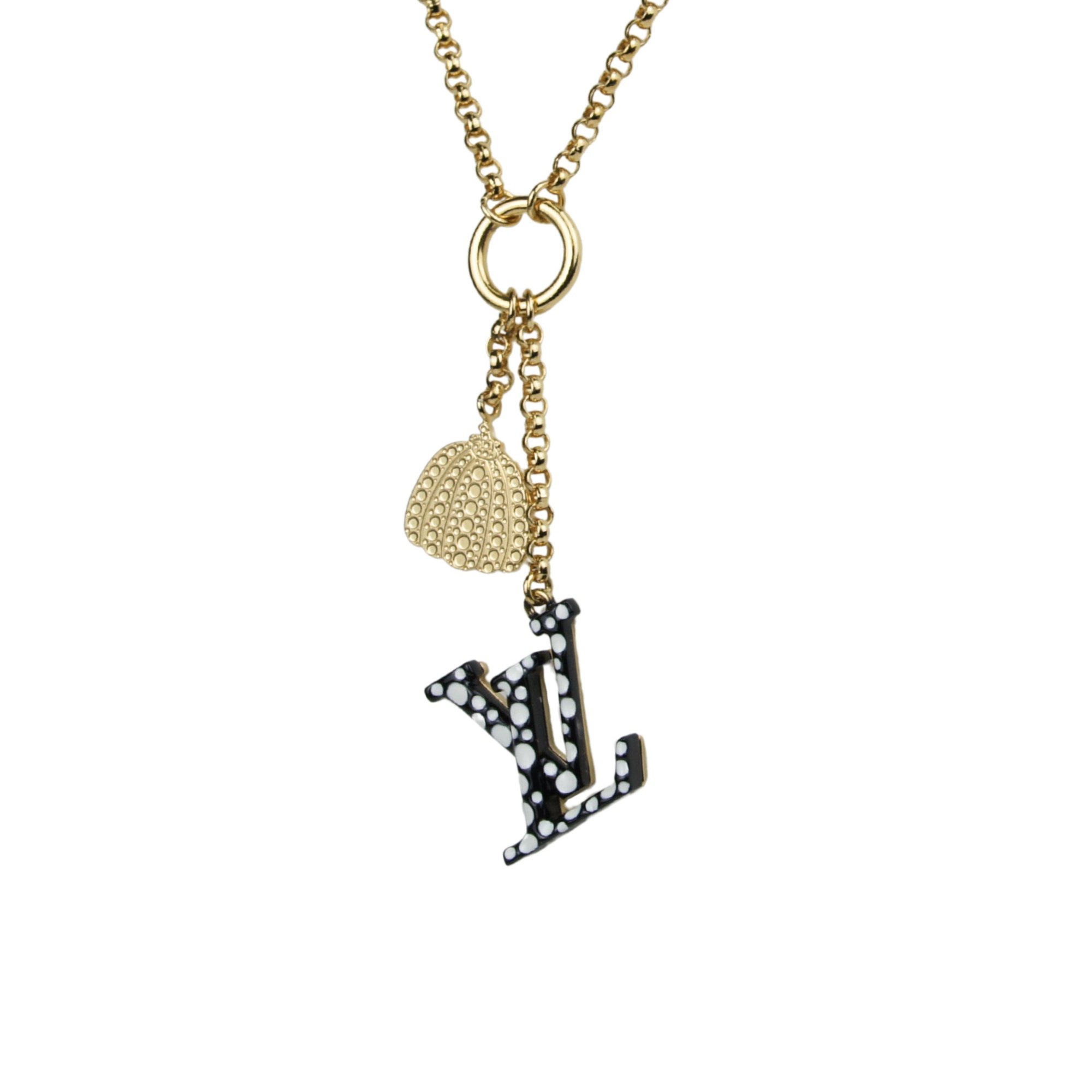乐天商城 - 【希少】ルイヴィトン コリエ・LV アイコニック ネックレスインフィニティ ドット 草間彌生コラボモデル M01079 ブラック レディース ゴールド 黒 アイボリー