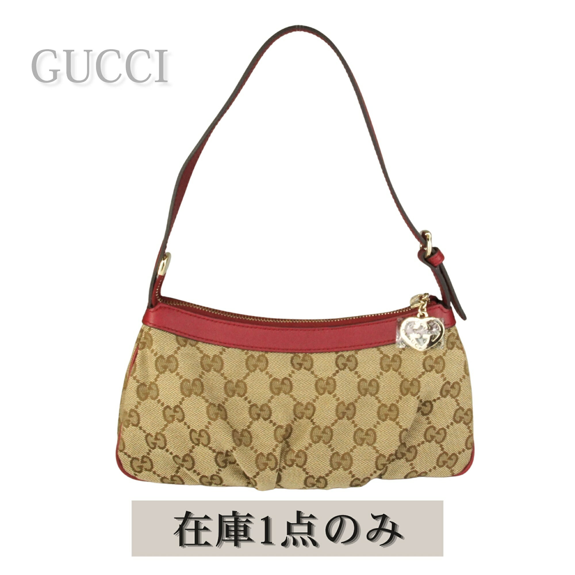 乐天商城 - 【新品未使用品】GUCCI グッチ アクセサリーポーチ ミニハンドバッグ GGキャンバス レディース レッド ベージュ ブラウン 245938 レザー 小物入れ コンパクト