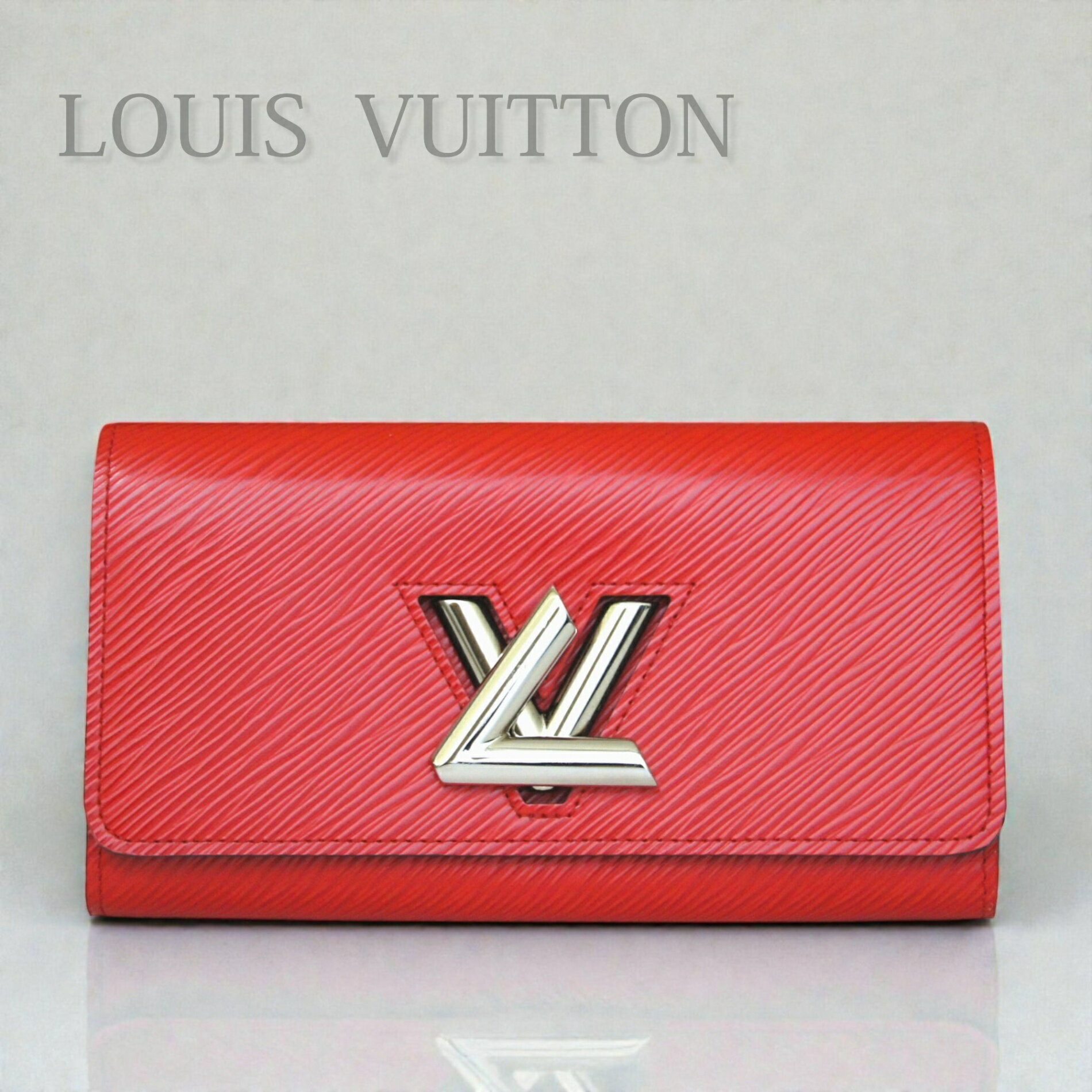 LOUIS VUITTON - 【中古】LOUIS VUITTON ルイヴィトン ポルトフォイユツイスト 長財布 レディース エピ レッド 赤 レザー ロングウォレット LVツイスト 金具 M61179 フラップウォレット 高級 上品 人気 デート パーティー お出かけ