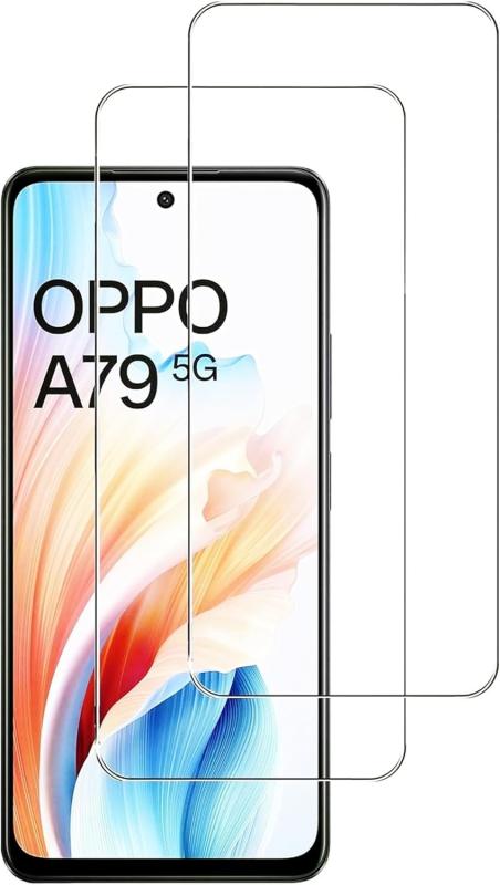 Rakuten - 【2枚セット】適用 OPPO A79 5G ガラスフィルム フィルム 強化ガラス 指紋認証対応 日本素材製 ガラスカバー 極薄 高透過率 耐指紋 撥油性 2.5Dラウンドエッジ加工 硬度9H/高透過率/自動吸着【透