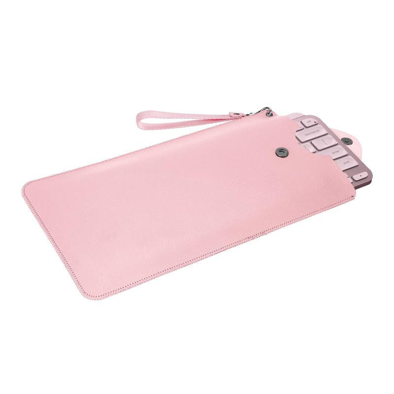 Geekria キーボードキャリングケース、ヴィーガンレザー保護トラベルバッグ、レイザー Razer Joro Portable Wireless/ロジクール Logicool MX Keys Mini KX700 ミニキーボード対応 (ピンク)