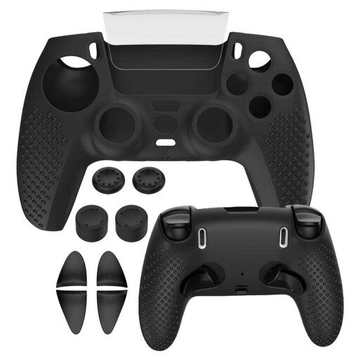 XBERSTAR PS5 DualSense Edge コントローラーに対応用人間工学に基づいた滑り止めシリコンカバーケース、DualSense Edgeカバー ワイヤレスコントローラー用ソフトラバープロテクタースキン、サムグ XBERSTAR PS5 DualSense Edge コントローラーに対応用人間工学に基づいた滑り止めシリコンカバーケース、DualSense Edgeカバー ワイヤレスコントローラー用ソフトラバープロテクタースキン、サムグ