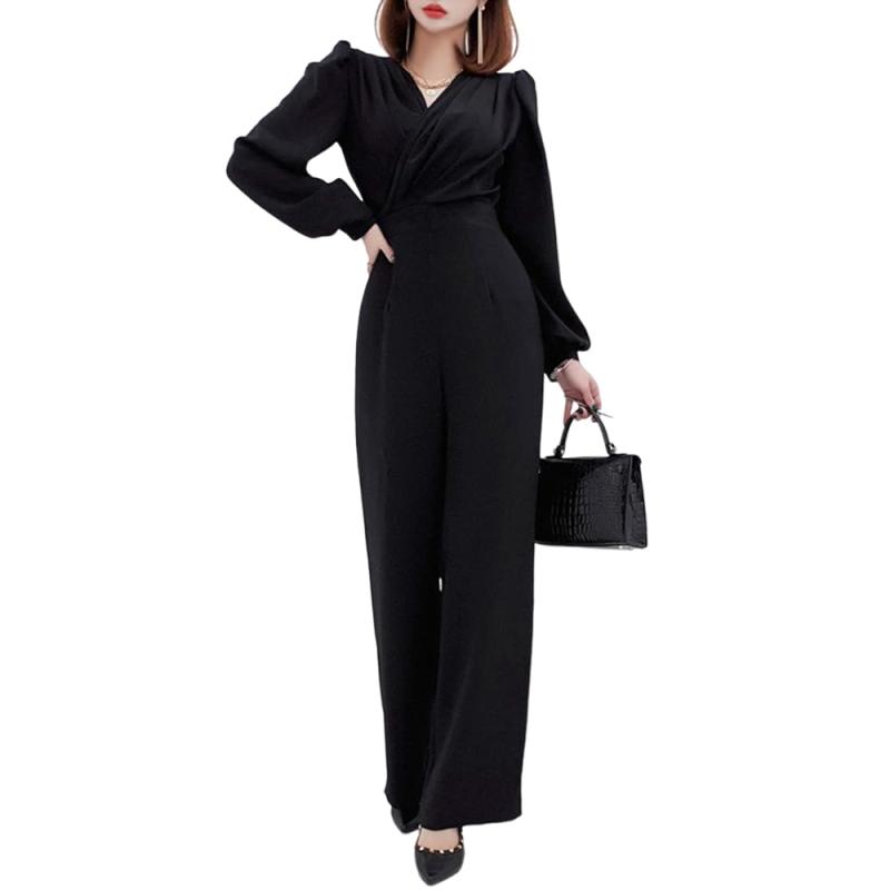 [GRAXIA] 【グラシア】キャバスーツ オールインワン カシュクール パフスリーブ キャバ嬢 キャバクラ ラウンジ 長袖 ギャザー スタイリッシュ ドレープ レディース