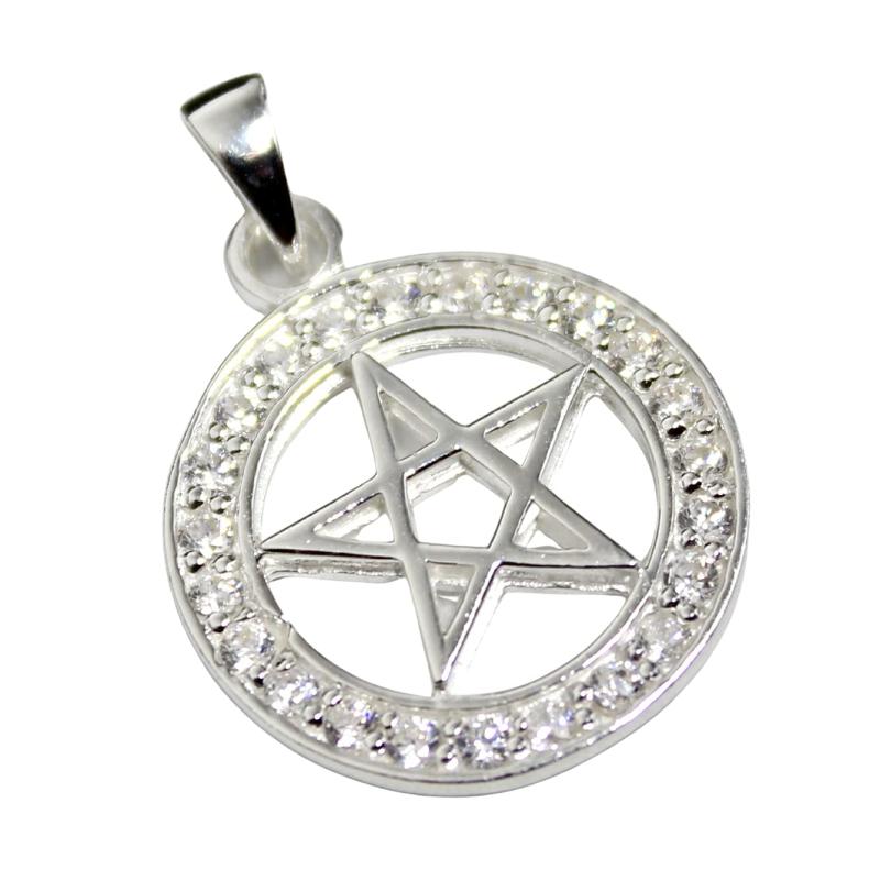 五芒星 ペンタグラム 星 スター ジルコニア ペンダント ペンダントトップ シルバー925
