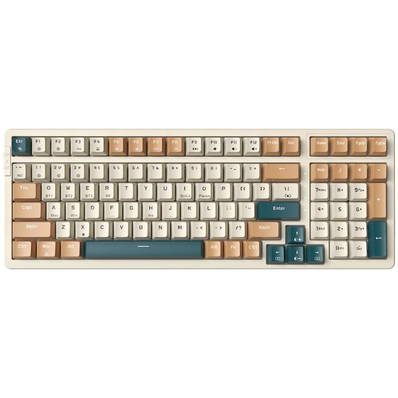 Merdia メカニカルキーボード Type-c有線接続 2.4G 100キー 独立キースイッチ RGBバックライト 英語配列 ABS材料 Mac＆Win用